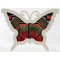 Imán de nevera hecho a mano bordado con mariposas de estilo étnico